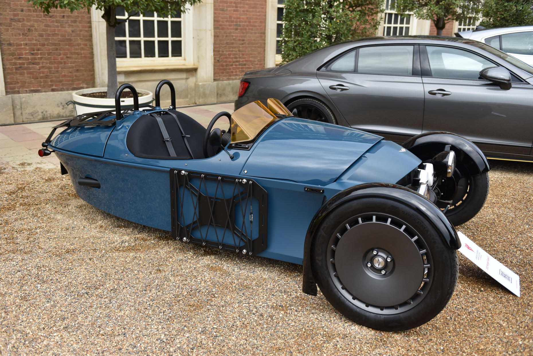 LONDON, ENGLAND - SEPTEMBER 02: A 2022 Morgan Super 3 is displayed during the Concours of Elegance at Hampton Court Palace on September 02, 2022 in London, England. The Concours of Elegance brings together a selection of the rarest cars from around the world, many of which, have never been seen before in the UK. (Photo by John Keeble/Getty Images)