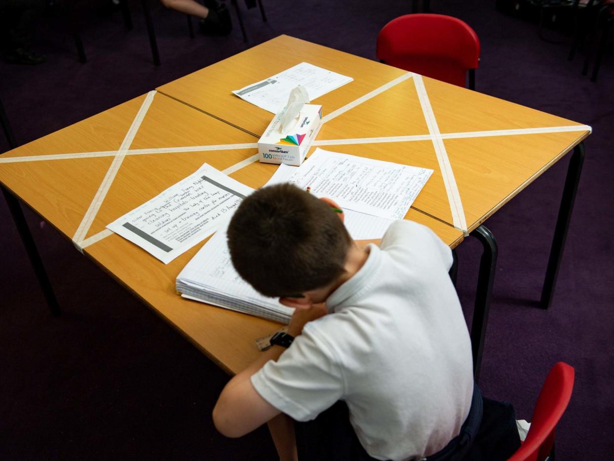 File photo of social distancing measures at Kempsey Primary School, in Worcester: Jacob King/PA