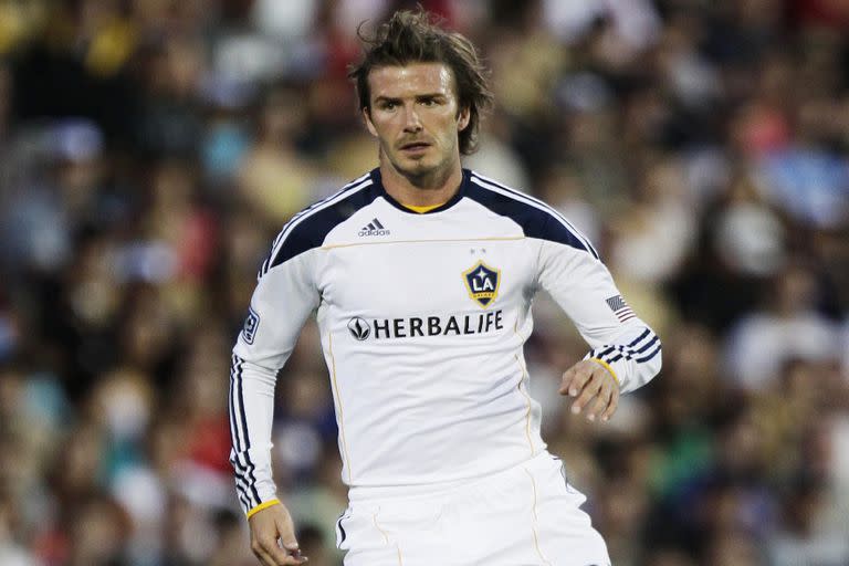 David Beckham, con la camiseta de Los Angeles Galaxy; hubo expectativa, rechazo y éxito entre el inglés y los hinchas.