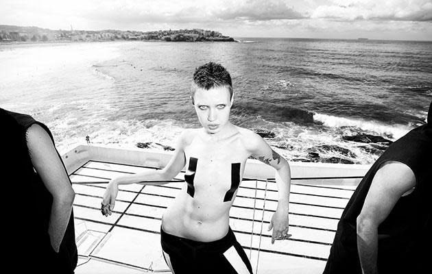 After the show models posed against the dramatic backdrop of Bondi Beach.