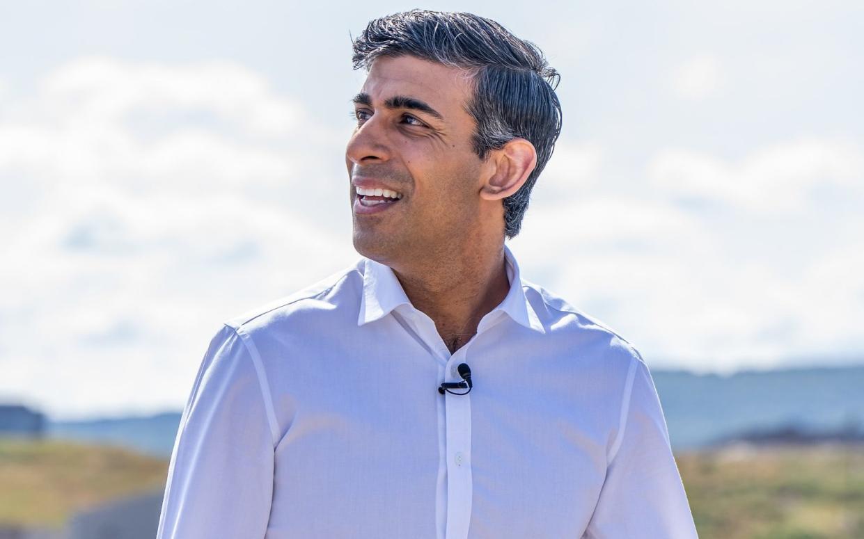 Rishi Sunak during a visit to the Teeside Freeport on Saturday - Charlotte Graham for The Telegraph/ 