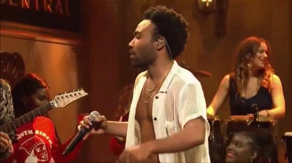 Childish Gambino performs onstage at SNL