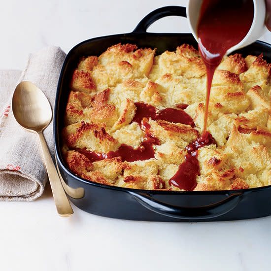 Vanilla Ice Cream Bread Pudding with Whiskey Caramel