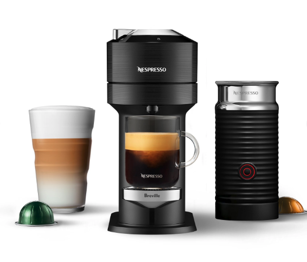 Nespresso Breville Vertuo Next Coffee Machine with Milk Frother. Image via Bed Bath & Beyond.