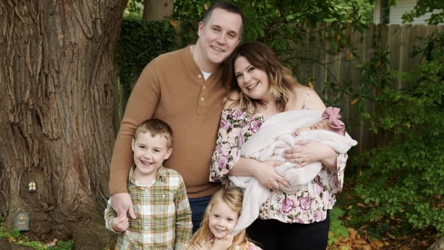 Mark and Heather Gehan and their children in Brighton, New York.