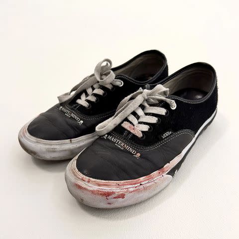 <p>TROPHY x Travis Barker</p> Travis Barker's bloody Vans