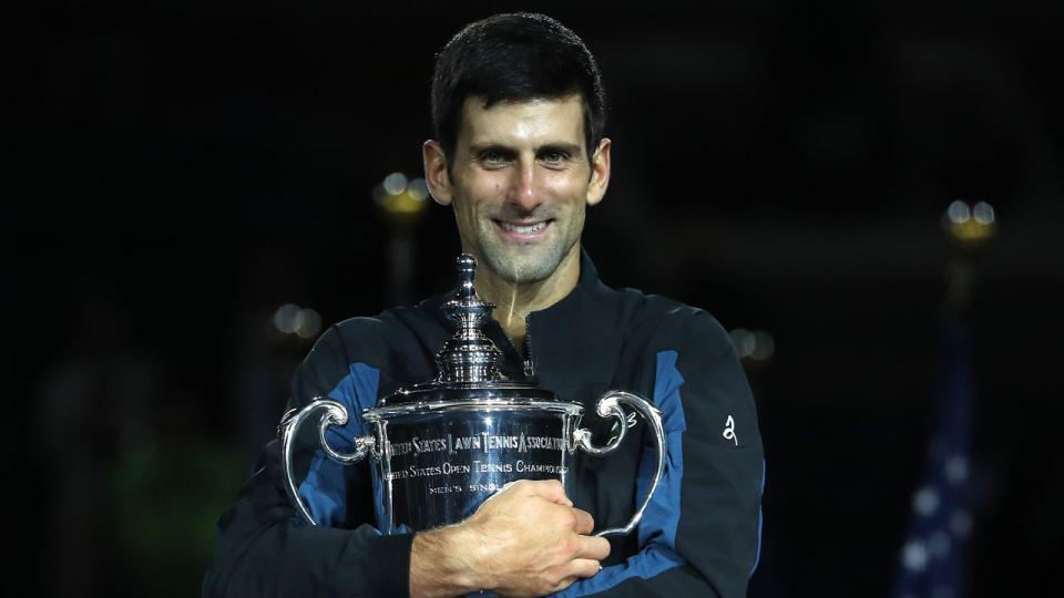 Novak Djokovic has won his 14th career grand slam to equal Pete Sampras. Pic: Getty