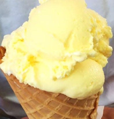 Butter popcorn flavored ice cream at Twisters Ice Cream Café in Palm Coast.
