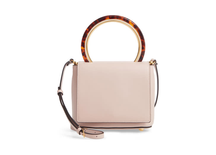 meli melo Santina Woven Mini Leather Bucket Bag ($525) ❤ liked on