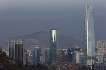 FILE PHOTO: Panoramic view of the city of Santiago