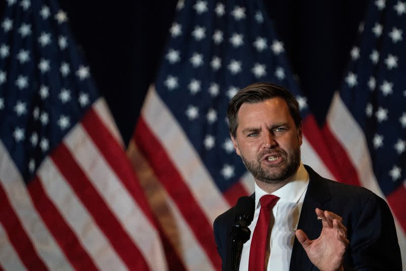 Republican U.S. vice presidential nominee Senator JD Vance speaks at the Arizona Biltmore