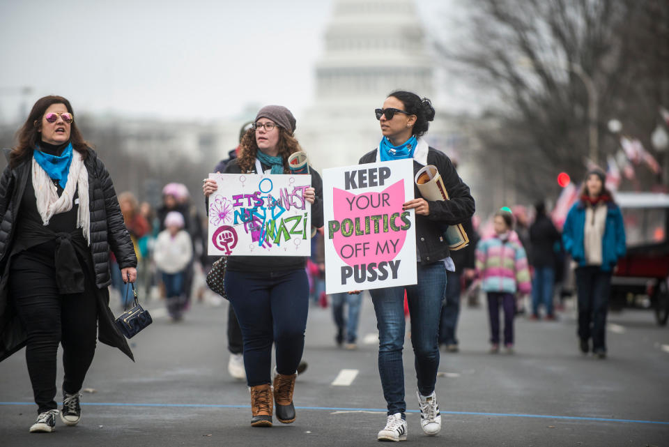 WASHINGTON, DC. - JAN. 21: Organizers put the Women's March on Washington in Washington D.C. on Saturday Jan. 21, 2017. (Photo by Damon Dahlen, Huffington Post)&nbsp;