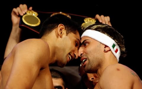 Amir Khan & Paulie Malignaggi square up in 2010 - Credit: Scott Heavey/Action