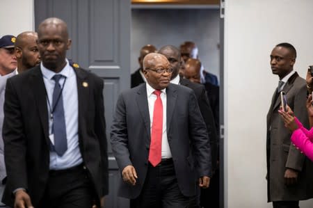 Former South African President Jacob Zuma arrives to appear before the Commission of Inquiry into State Capture in Johannesburg