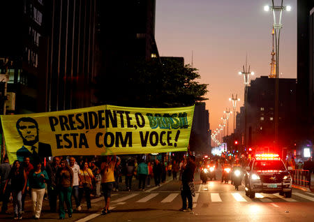 Foto del domingo de una manifestación a favor del presidente de Brasil en Sao Paulo. May 26, 2019. REUTERS/Marcelo Chello IMAGEN NO APTA PARA REVENTA NI ARCHIVO