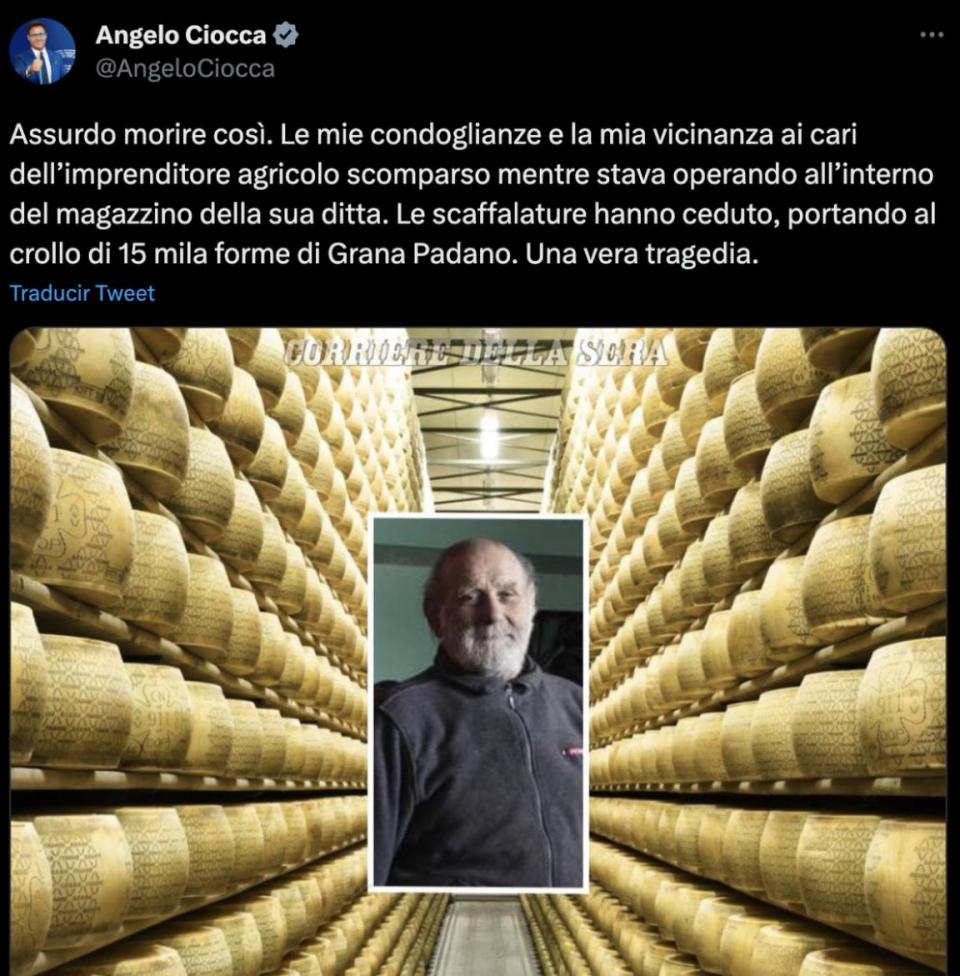 Comunicado del diputado Angelo Ciocca (Twitter)