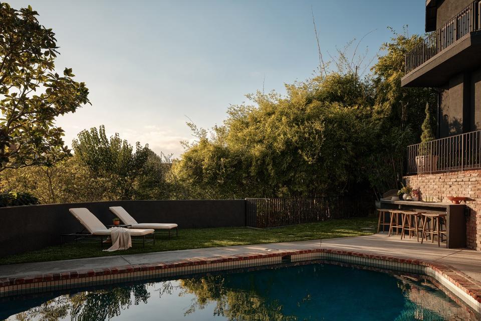 pool at sunset