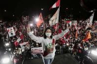 Peru's presidential candidate Keiko Fujimori addresses supporters, in Lima