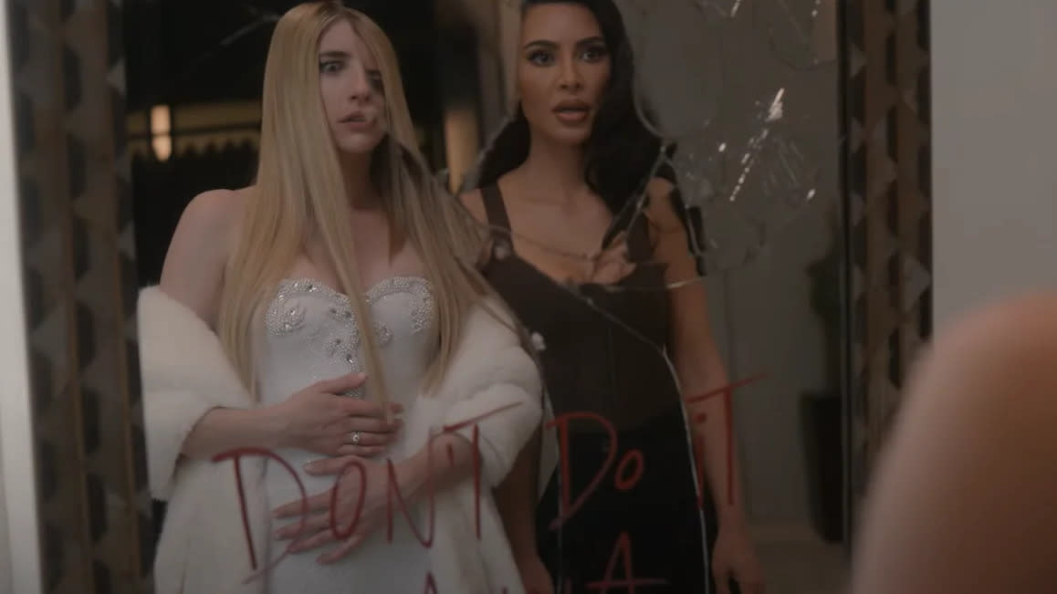 Emma Roberts and Kim Kardashian