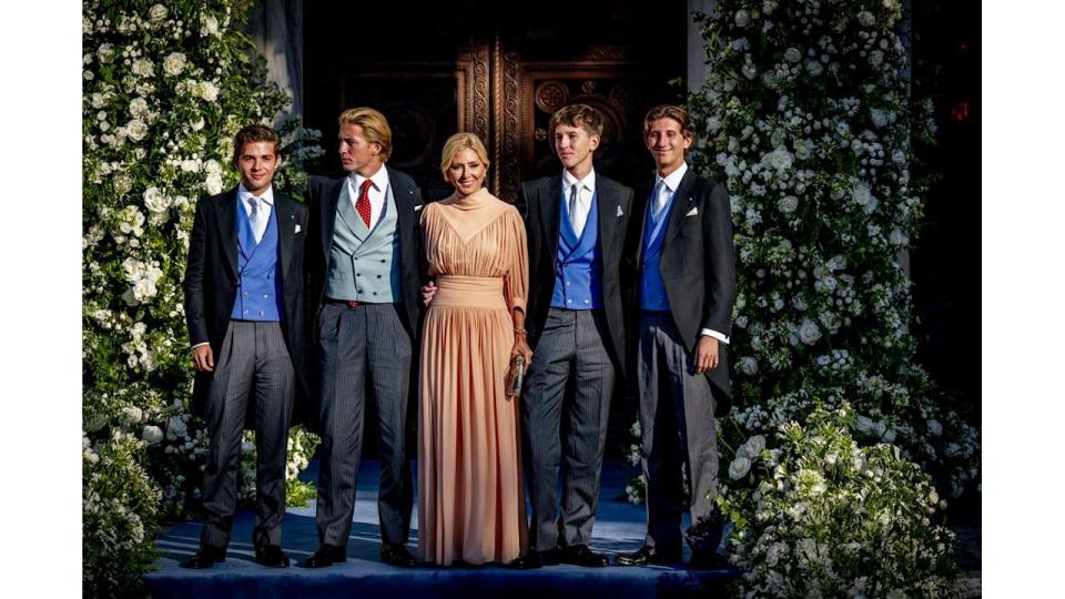 Prince Konstantine-Alexios, Prince Achileas-Andreas, Prince Odysseas-Kimon, Prince Aristidis-Stavros accompanied Crown Princess Marie-Chantal