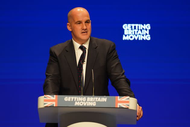 Jake Berry speaking at the Conservative conference in Birmingham. (Photo: Jacob King via PA Wire/PA Images)