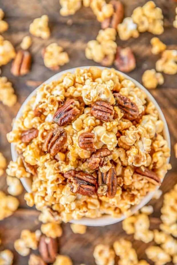 <p>Plain Chicken</p><p>The perfect mix of sweet and salty in every single bite.</p><p><strong>Get the recipe: <a href="https://www.plainchicken.com/praline-popcorn/" rel="nofollow noopener" target="_blank" data-ylk="slk:Praline Popcorn;elm:context_link;itc:0;sec:content-canvas" class="link ">Praline Popcorn</a></strong></p>