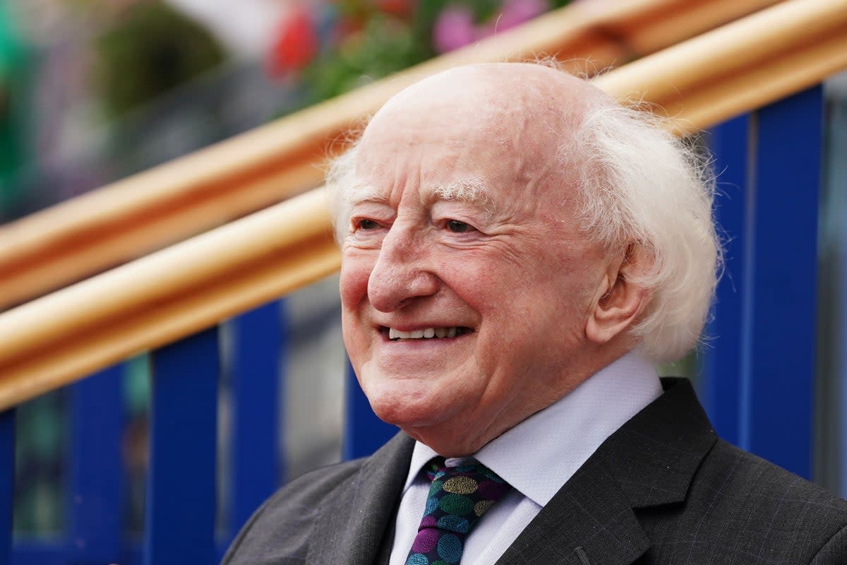 President Michael D Higgins arrives ahead of the Aga Khan Nations Cup on day three of the 147th Dublin Horse Show, the first to be held since 2019. The event which was first held in 1864 takes place over the next five days and includes national and international show jumping competitions (Brian Lawless/PA) (PA Archive)