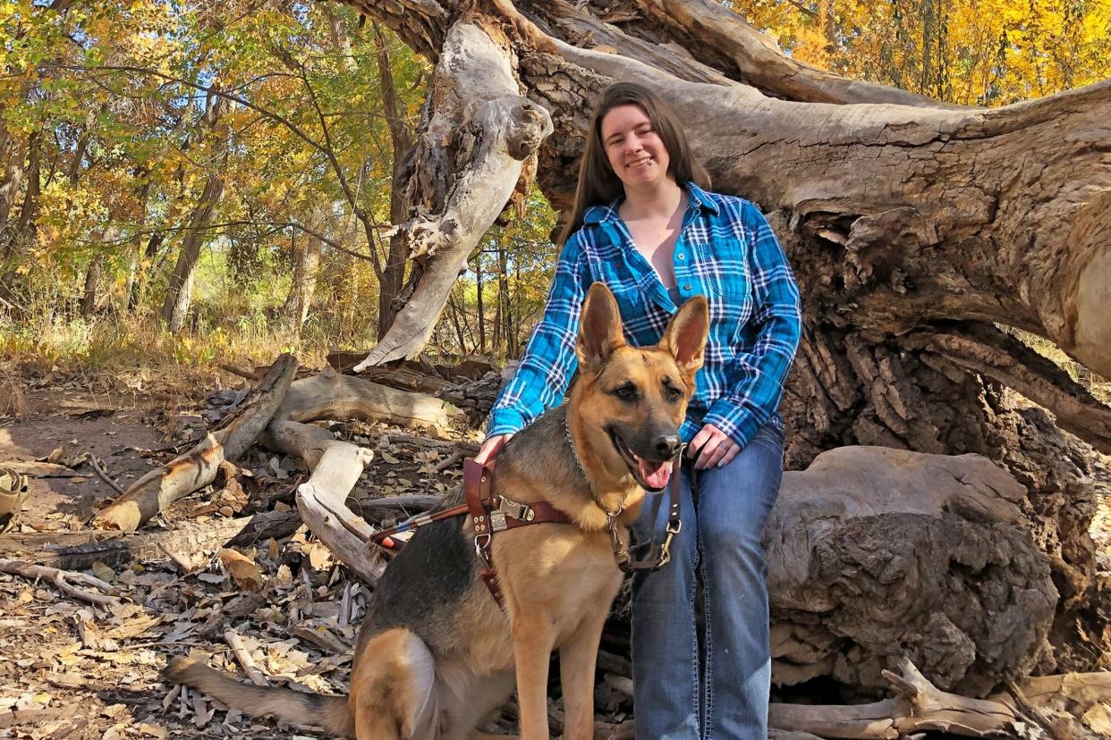 henna, the guide dog of the year with his owner, Meagan