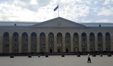 A municipal building is seen at the main square in Ganja, Azerbaijan, July 12, 2018. REUTERS/Staff