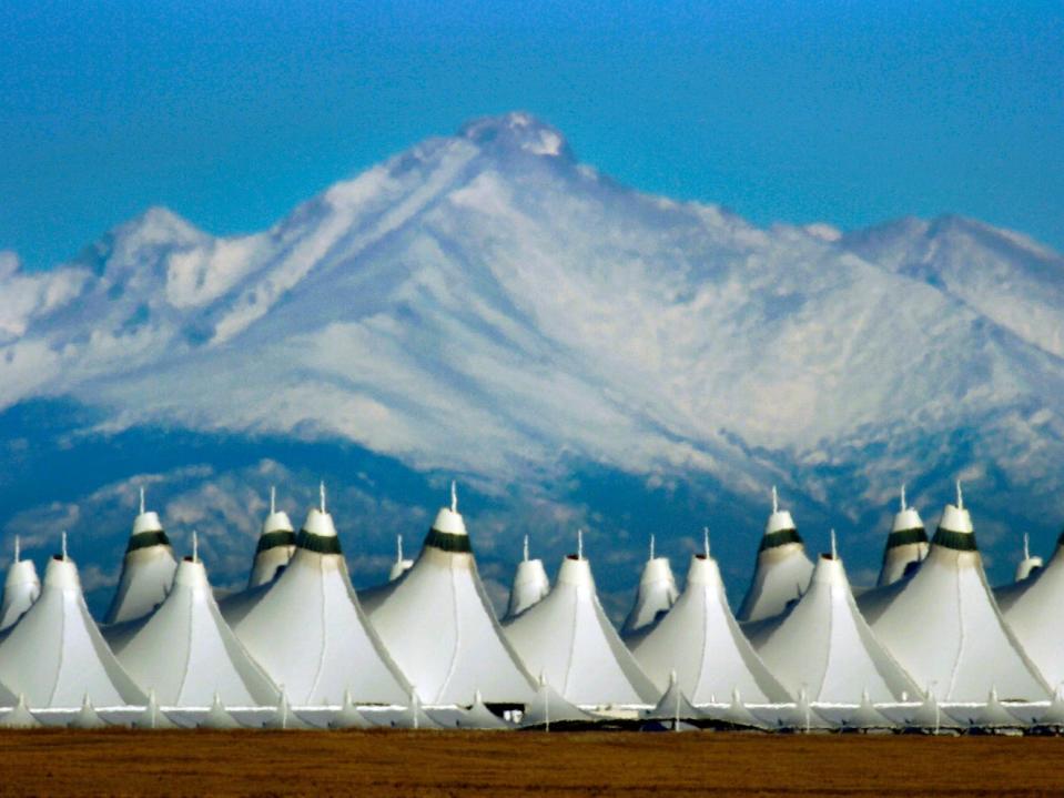 The tent-like cover on the main terminal of Denver International Airport.