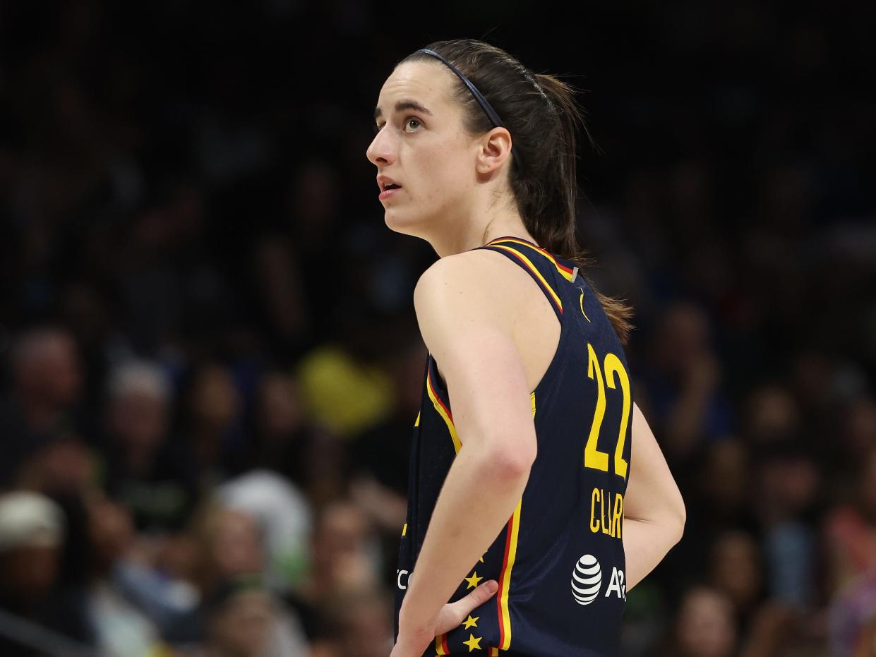 Caitlin Clark during her WNBA preseason debut with the Indiana Fever in May 2024.