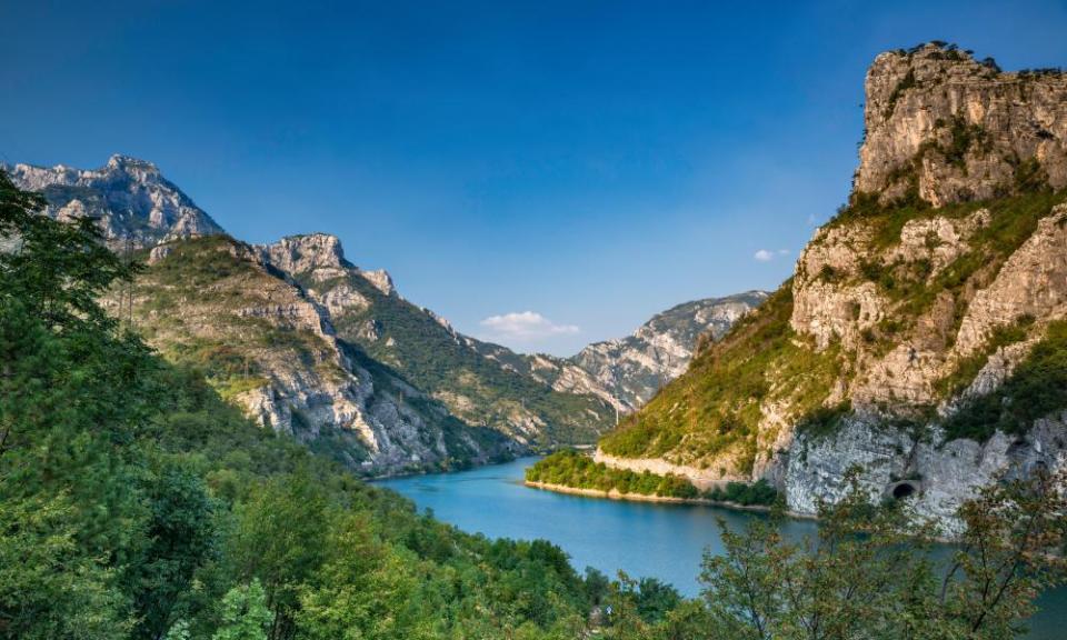 Grabovičko Lake in the Neretva River canyon.