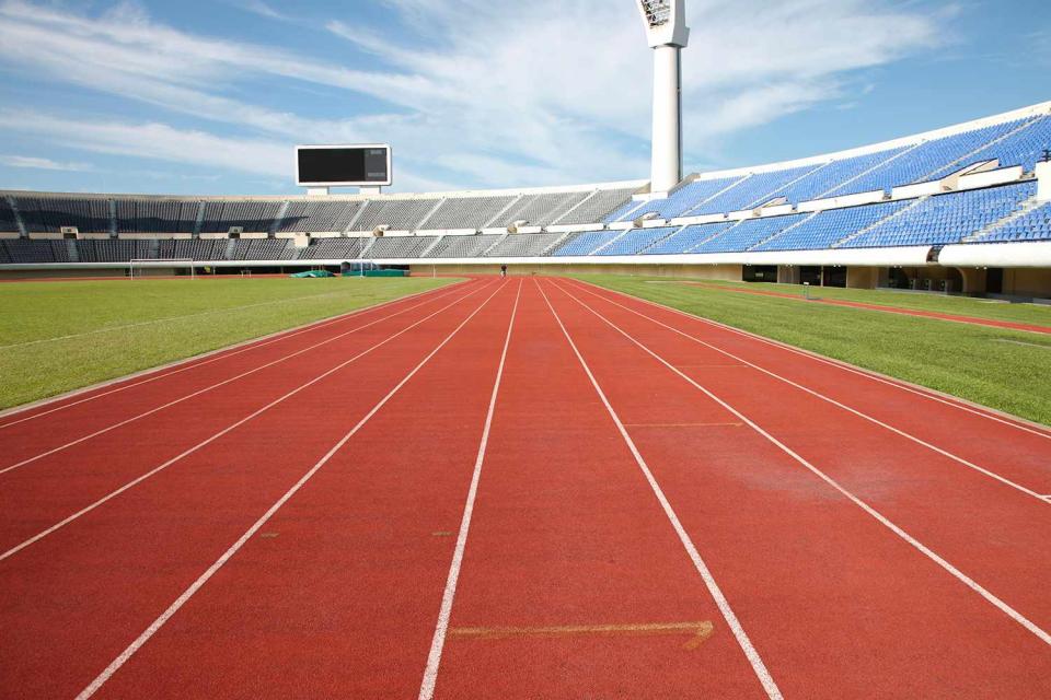 Getty Track and field training lanes