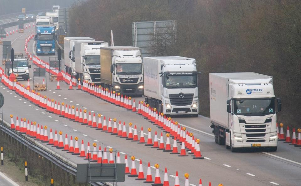 Supply chains have been in part hit by a shortage of lorry drivers (Steve Parsons/PA) (PA Archive)