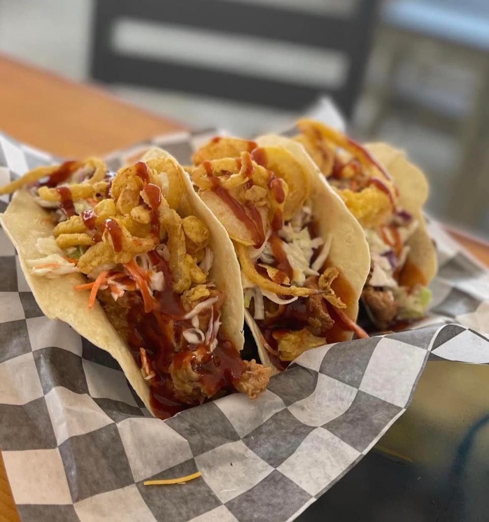 It's always taco Tuesday at Off the Hook Bar & Grill with these Pulled Pork Tacos.