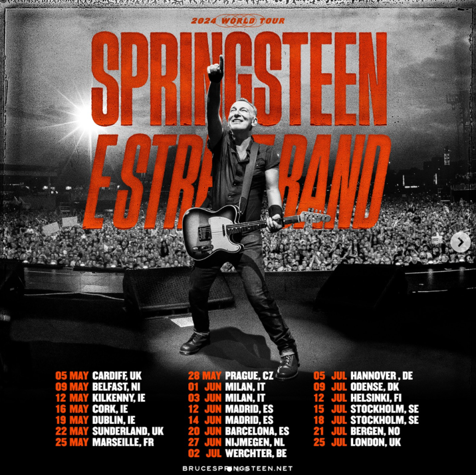 Bruce Springsteen and the E Street Band 2024 stadium dates (Instagram)