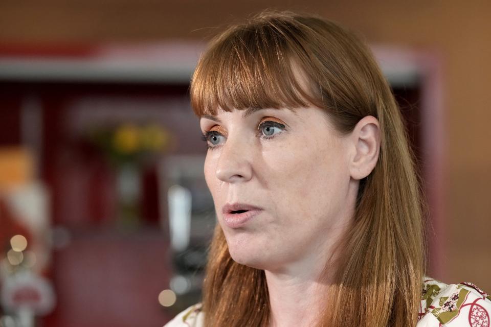 British Deputy Prime Minister and Minister for Levelling Up, Housing and Communities Angela Rayner visits the Holiday Inn Express hotel in Manvers on the outskirts of Rotherham, northern England, on August 7, 2024, to meet with staff after the hotel was attacked on August 4 during a riot by anti-immigration protesters who tried to gain access to asylum seekers being housed at the hotel. Thousands of riot police were on standby on Wednesday as Britain remained on guard for unrest amid far-right protests across the country. Night-long riots, which saw mosques and migrant targets attacked, broke out after three children were killed in Southport on July 29. (Photo by Christopher Furlong/POOL/AFP) (Photo by CHRISTOPHER FURLONG/POOL/AFP via Getty Images)