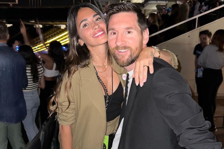 Antonela Roccuzzo y Lionel Messi viajaron a Barcelona a ver a Coldplay