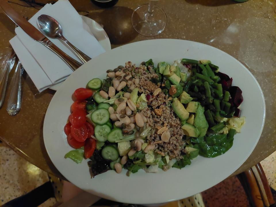 A plate of Vegan Cobb Salad from the Cheesecake Factory