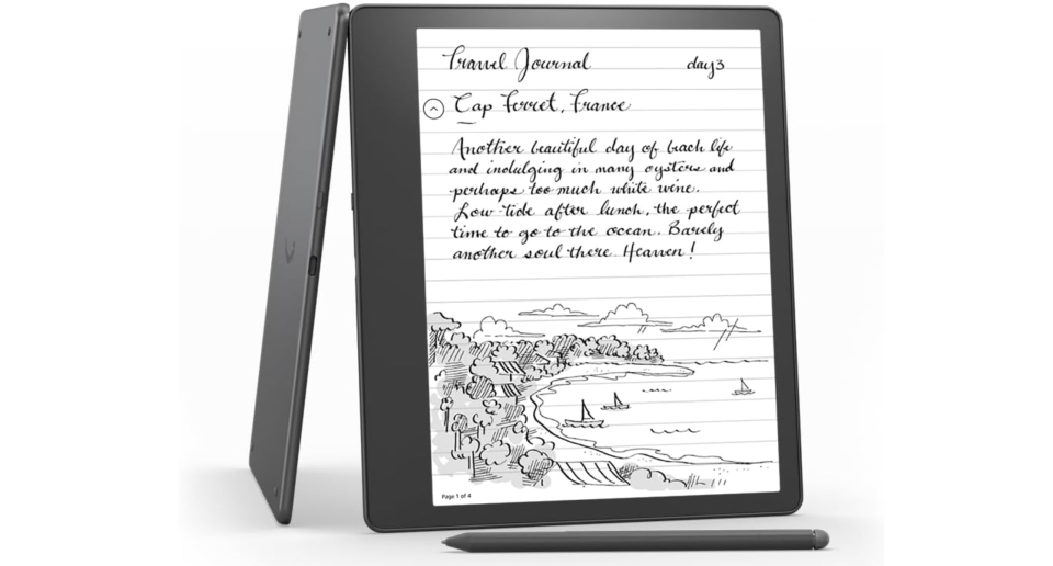 Cuaderno digital Amazon Kindle Scribe con lápiz básico. Foto: amazon.com