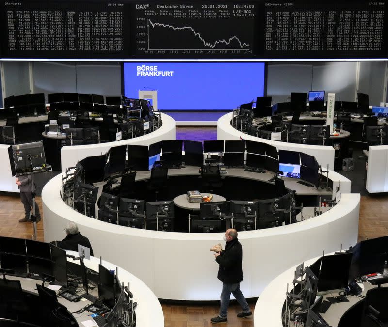 The German share price index DAX graph is pictured at the stock exchange in Frankfurt