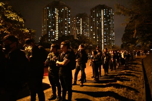 Long queues formed for people to pay respects