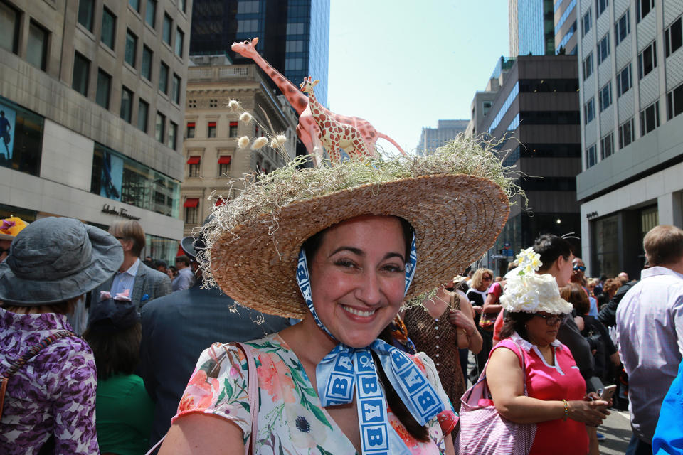 Woman dressed up at Easter Parade