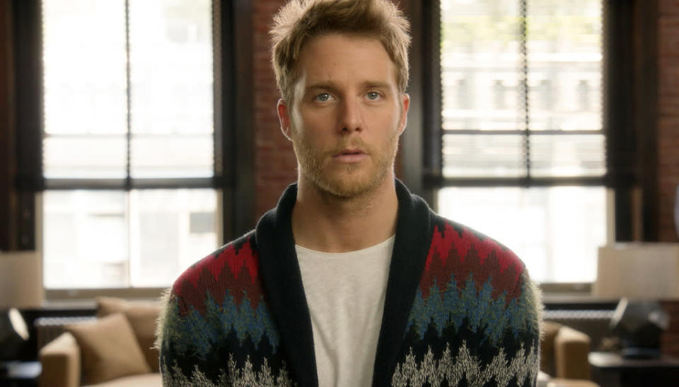 Wearing wacky sweaters wasn’t exactly in the character description when the costume department started to prepare to shoot the pilot for Limitless. “It happened really organically,” wardrobe designer Sarah Mae Burton tells Yahoo TV. “Jake McDorman, who plays Brian, was interested in having some sort of cardigan or funky sweater in the pilot for the period where he was not on NZT. We ran out and grabbed something on sale at Urban Outfitters, and it’s become this kind of iconic cardigan. … It’s been kind of funny as we’ve moved on and keep reusing it because we only have the one. We don’t have multiples of it.”