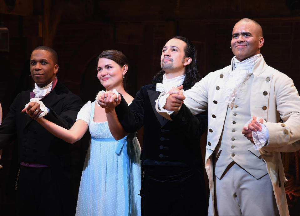 The cast of "Hamilton"