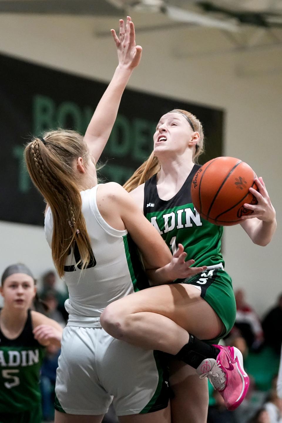 McNicholas center Grace McCafferty (20) led the Rockets with 18 points, 12 rebounds and five steals in the Rockets' sectional win over Woodward.