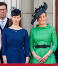 Lady Louise Windsor looked elegant in navy next to her mother Sophie, Countess of Wessex who wore Suzannah, with a Jane Taylor hat. (Getty Images)