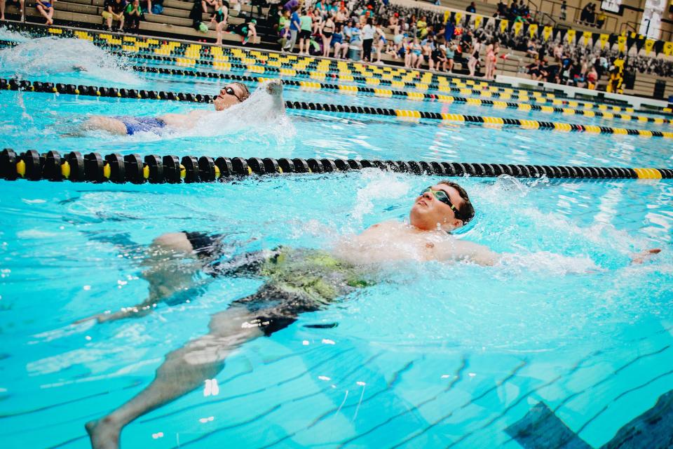 Special Olympics Missouri athletes participate in the swimming events at the Mizzou Rec Center on May 21, 2022.