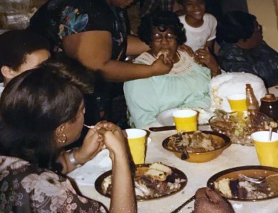 Bessie Jernigan, great-grandmother of George Tillman Jr., enjoys a Sunday dinner with family. The dinners were about food, fellowship, and connecting with family. “We were closer then because we didn’t have cellphones and other distractions, we just talked,” Tillman said. These moments helped Tillman write the film u0022Soul Food.u0022