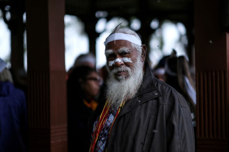 FILE PHOTO: Aboriginal groups march against planned changes in heritage protection laws, in Perth